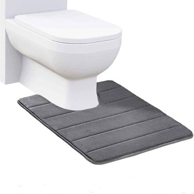 Linkrunning Badeværelse Tæppe, Memory Foam Contour Toilet Bath Tæppe, U-formet Skridsikker absorberende Tyk Blød Vaskbar Badeværelse Tæpper, 20 "X ...