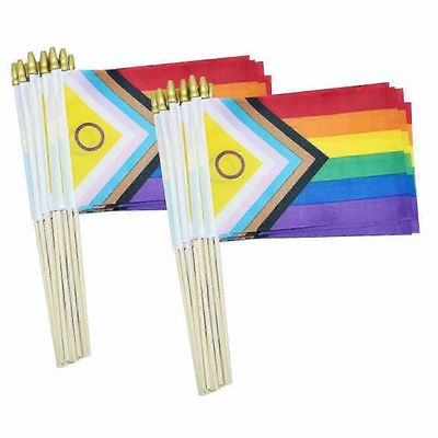 LGBTQ kädessä pidettävät liput 50 kpl intersukupuolinen edistys ylpeys 5x8 tuumaa Valokuvan väri