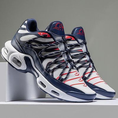 Mænds Athletic Casual Sneakers Røde løbesko til mænd åndbare sportssko Fashion Komfortable joggingsko til mænd stor størrelse 39 ~ 46 Marineblå