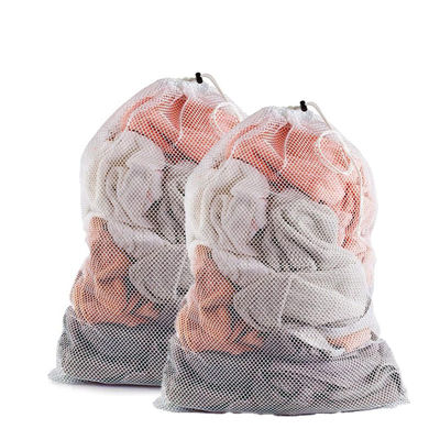 Iso pyykkipussi 60 x 90 cm Valkoinen 2-pack