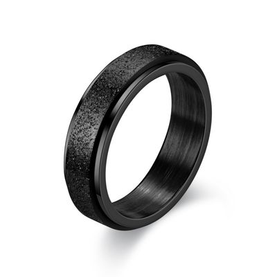 Antistressring i rustfritt stål med glatt design Black