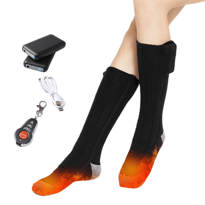Batteriuppvärmda strumpor med fjärrkontroll 4000 mAh Black M