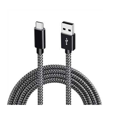 USB-A 2.0 - USB C -kaapeli 3A pikalatauksella Black 1 m