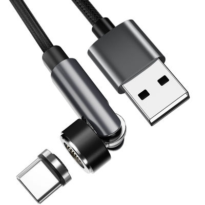 Magnetisk USB-C-laddningskabel 3A Snabbladdning 2 m Black