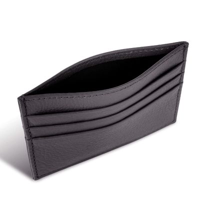Tynn kortholder i ekte skinn med 6 kortspor