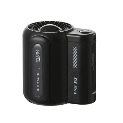 Uppladdningsbar fläkt med 3 hastigheter och bältesklämma Black