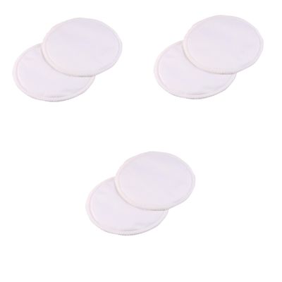 6 pakker bambus 3 lag vaskbare gjenbrukbare brystinnlegg White