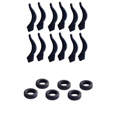 Silikonbrilleholdere, 12 par Black