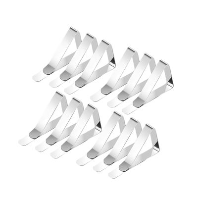 Bordduksklemmer Rustfritt Stål Silver 12-pack