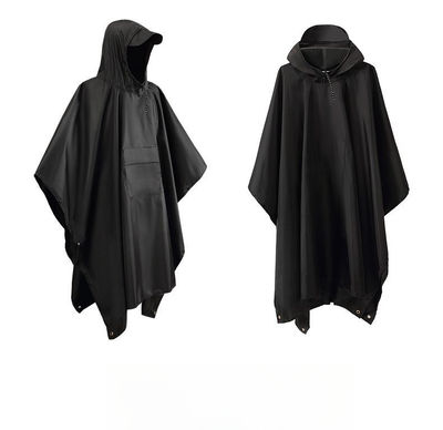 Monitoiminen sadeponcho / vedenpitävä pressu / matto Black