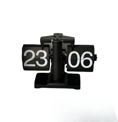 Vintage Flipklocka i Metall med Självvändande Siffror Black