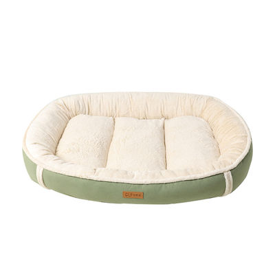 Semsket flannell Nest Hundeseng Kjæledyrseng Mat grass color XL