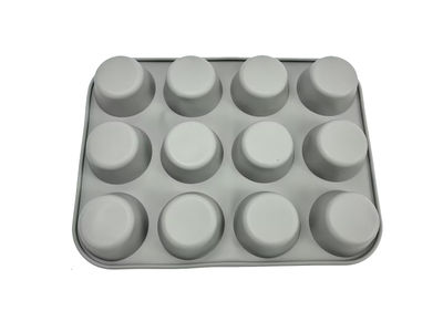 Silikonkakeform - 12 kopper muffinsform Grey