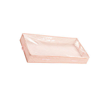 Oppbevaringspose under sengen, klesoppbevaring med lokk Pink