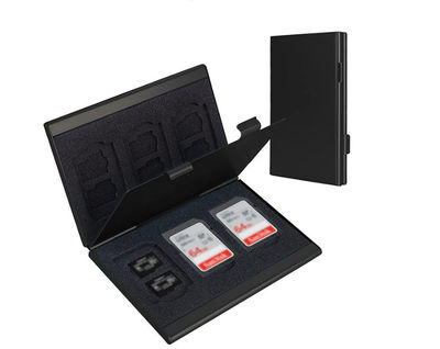 Premium-alumiininen muistikorttikotelo Black