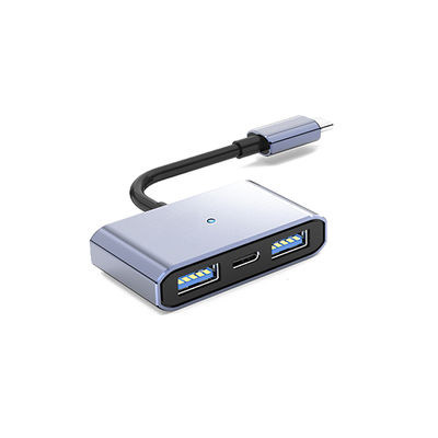 T-C til dobbel USB 2.0 + ladeadapterkabel