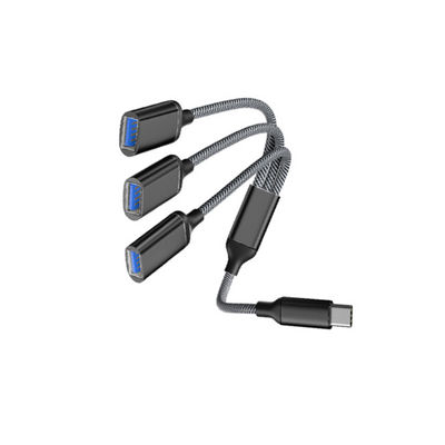 Type-C til 3-porters USB-hub-splitteradapter Black