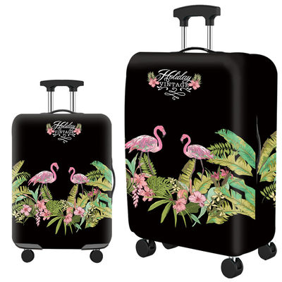 Beskyttende kofferttrekk, tykt elastisk bagasjedeksel Jungle flamingo pattern L