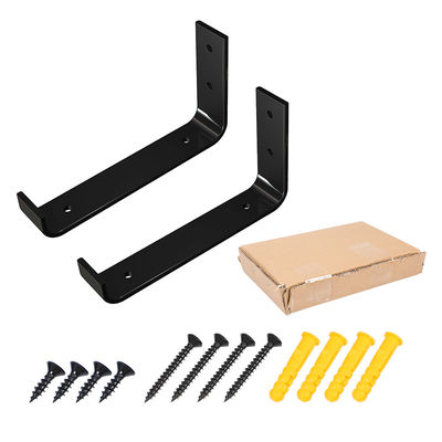 Ett par L-formade osynliga hyllfästen för väggfäste M