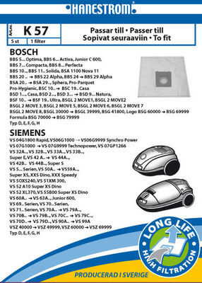 Vacuum cleaner bags K57