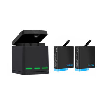 3-paikkainen latauslaatikko Telesin GoPro Hero 8 + 2 akulle (GP-BNC-801)