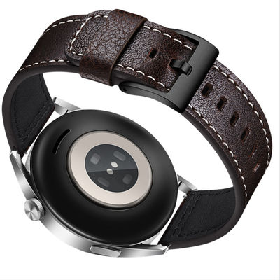Rem i ekte lær til Samsung Galaxy Watch 4 Coffee+Black 22 mm