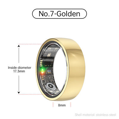 Smart Ring R1000 – Søvnmonitor, Bluetooth 5.0, Blood Oxygen Monitor Gold 7