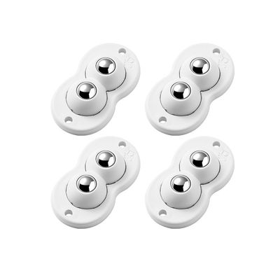 16 stk selvklæbende møbelhjul med kuglelejer - støjsvag og nem bevægelse White