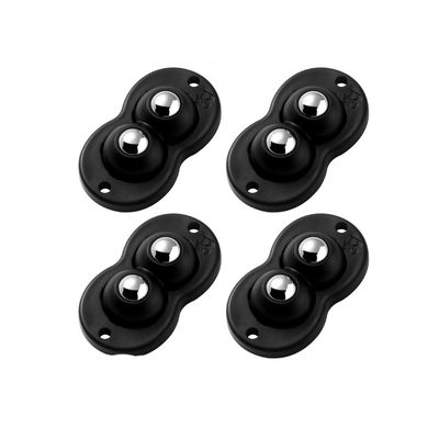 16 stk selvklæbende møbelhjul med kuglelejer - støjsvag og nem bevægelse Black
