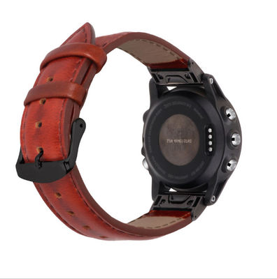Urrem i ægte læder til Garmin Fenix 7S/6S/5S - Quick Release Brown 20 mm
