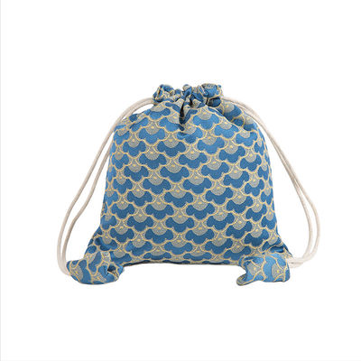 Vintage smyckespåse, sammetspåse med dragsko för armband, buddhistiska pärlor Blue