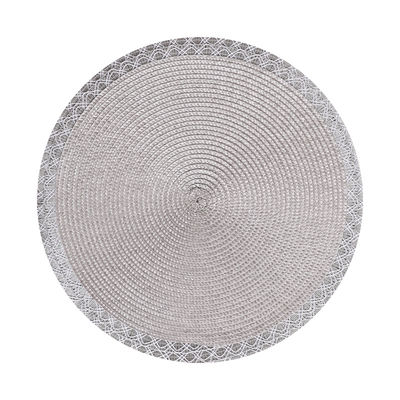 Sett med 8 spisebrikker, PVC-spisebrikker til spisebordet Silver