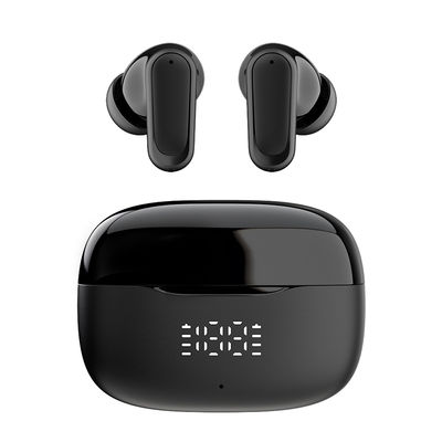 SP18 Sorte Bluetooth-øretelefoner: Trådløs 5.3, Lang batteritid