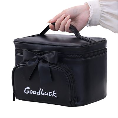 Chic Bow kosmetik- og toilet taske - Bærbar og stilfuld Black