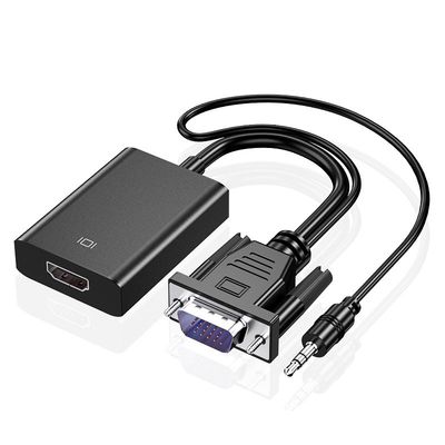 VGA-HDMI-muunnin – Perusmalli tietokoneen näytön liitäntään, 1080P, ääni ja virransyöttö