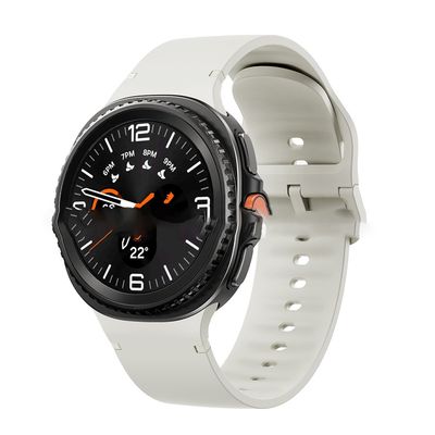 Silikone urrem med stikninger i samme farve til Kompatibel med Samsung Galaxy Watch 8 Beige