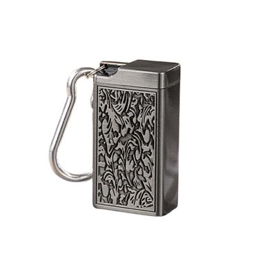 Avaimenperällä varustettu kannettava metallinen tuhkakuppi karabiinilukolla ulkokäyttöön Black