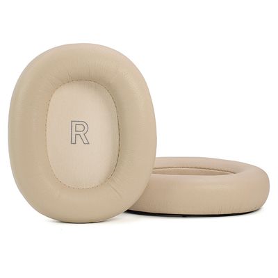 2 stk. lammeskinds ørepuder kompatible med B&O Beoplay H95 ANC hovedtelefoner - magnetiske memory foam ørepuder Beige