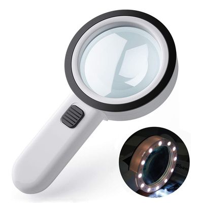30x Kaksikerroksinen Optinen LED-Valaistu Suurennuslasi Lukemiseen, Harrastuksiin & Tarkastukseen 85mm