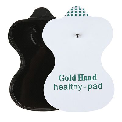 Gresskarlignende elektrodeputer - 2 stk/5 par - snap-on hydrogel reservedeler for muskelstimulering, selvadhesiv og gjenbrukbar, kompatibel med de fleste TENS- og EMS-enheter