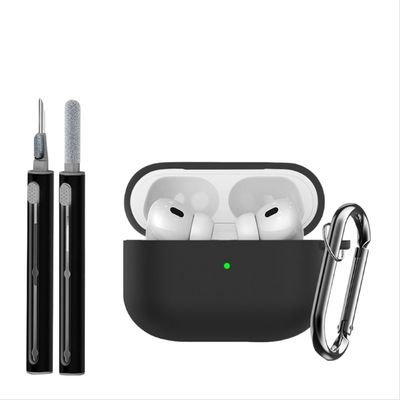 Silikonskyddsfodral (3-delat set) Kompatibelt med Apple AirPods Pro 3 Black