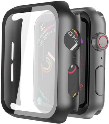 Skærmbeskytter Apple Watch 4/5 (44 mm) Hærdet glas Sort