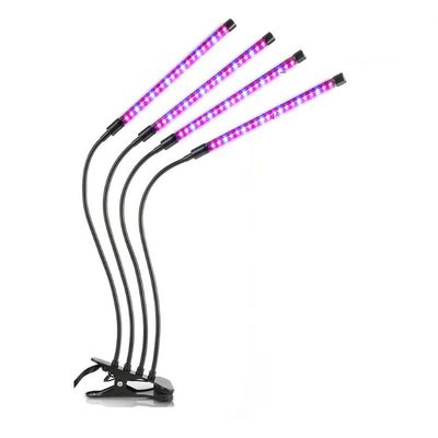 Växtlampa / växtbelysning med 4 flexibla LED lysrör