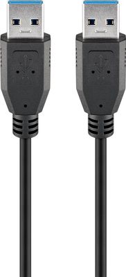 USB-A-kaapeli, USB 3.0, 0,5 m, musta