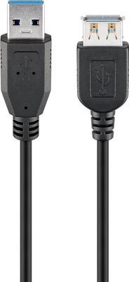 USB-jatkokaapeli, USB 3.0, 5 m, musta