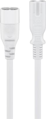 Förlängningskabel C7/C8, 2 m, vit