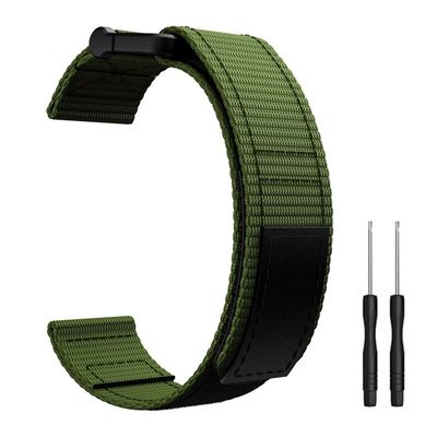 Klokkereim 22 mm for Garmin Fenix 5/6/7 Forerunner Approach Nylon Green