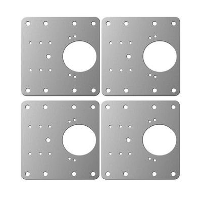 Reparationsplade til hængslede møbler 9x9 cm rustfrit stål 4-Pack
