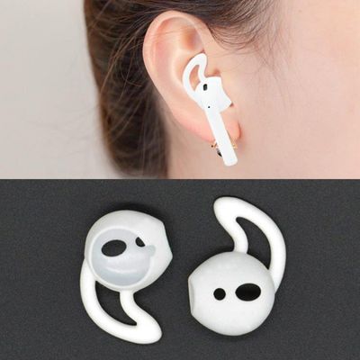 Silikon-earhooks för Apple AirPods - Vita