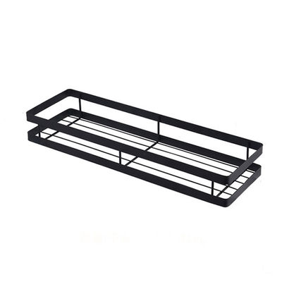 Vægmonteret krydderihylde 35 cm i sort metal / køkkenhylde til væg